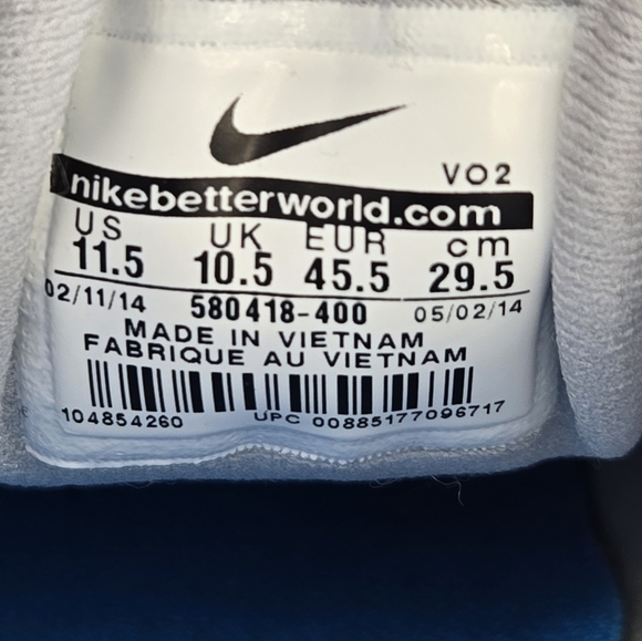 NIKE SB LUNARLON Colab Eric Koston Blue Suede Sneakers Size 11.5 - Picture 7 of 10